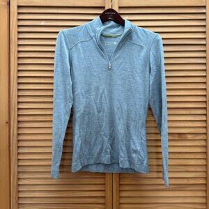 Smartwool Heathered Blue Quarter-Zip base layer  size medium